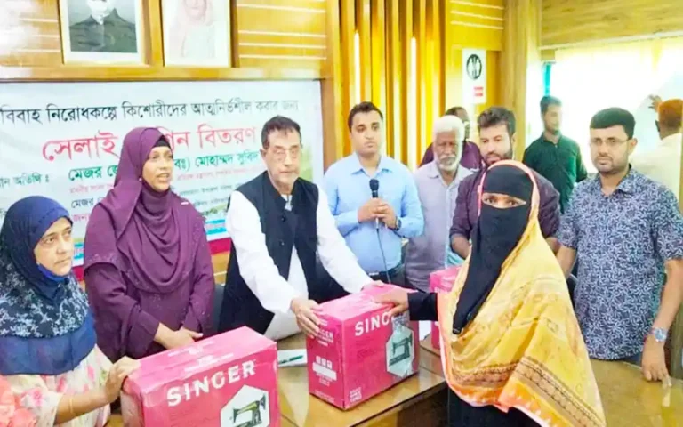 Distribution of money and sewing machines among the needy in Comilla