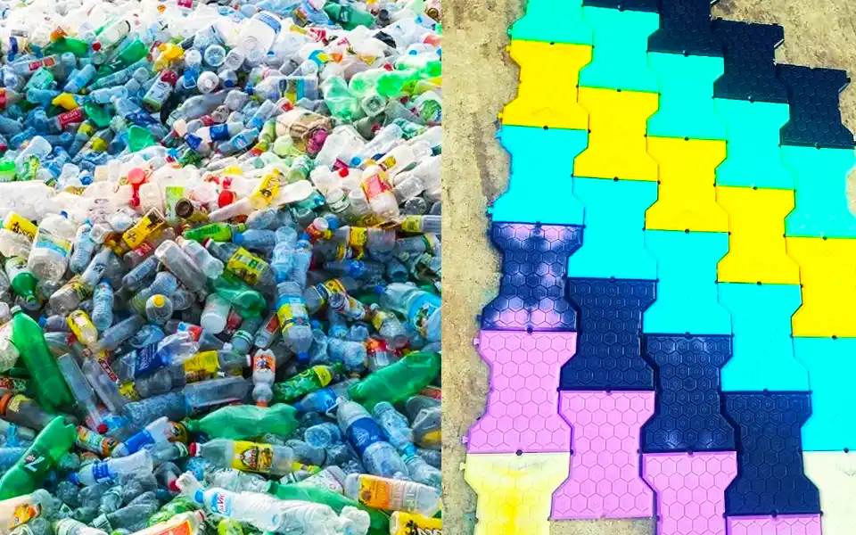 দেশে প্রথমবারের মতো প্লাস্টিক বর্জ্য দিয়ে তৈরি হচ্ছে টাইলস