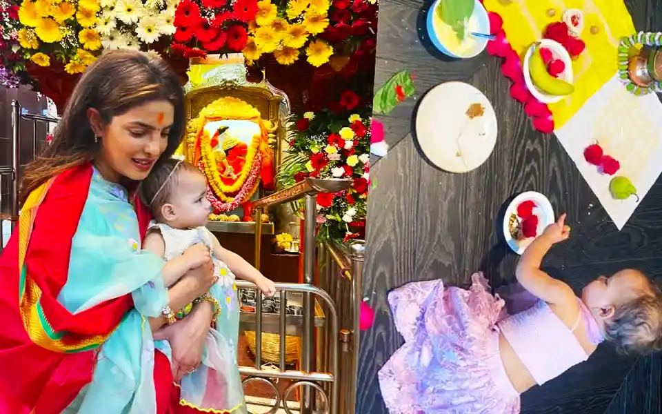 লেহেঙ্গার সাজে প্রিয়াঙ্কা কন্যা মালতী