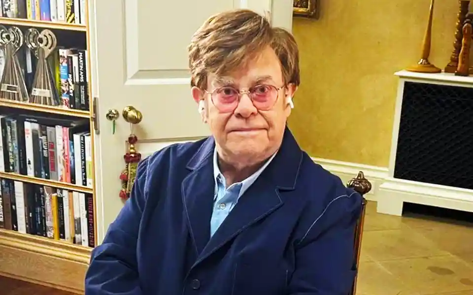 Musician Elton John was admitted to the hospital after his foot slipped