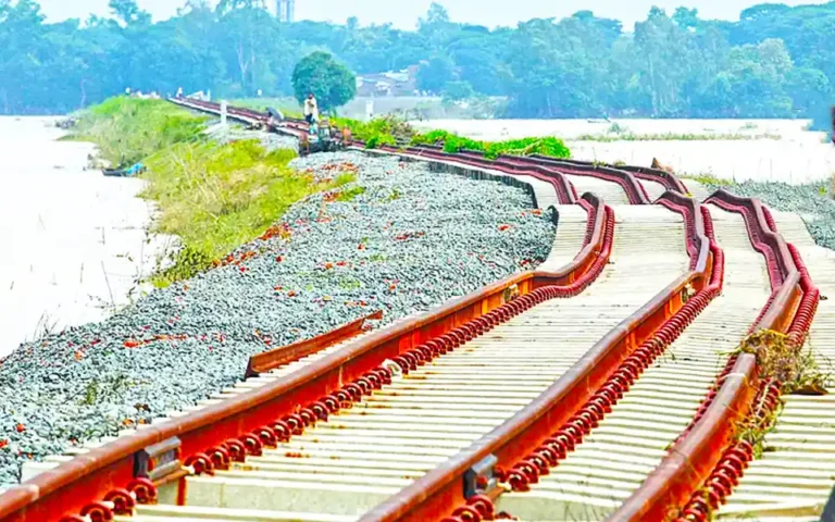 The railway line bent before the train started