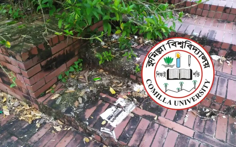 কুবি শহীদ মিনারের করুণ দশা, দেখার কেউ নেই