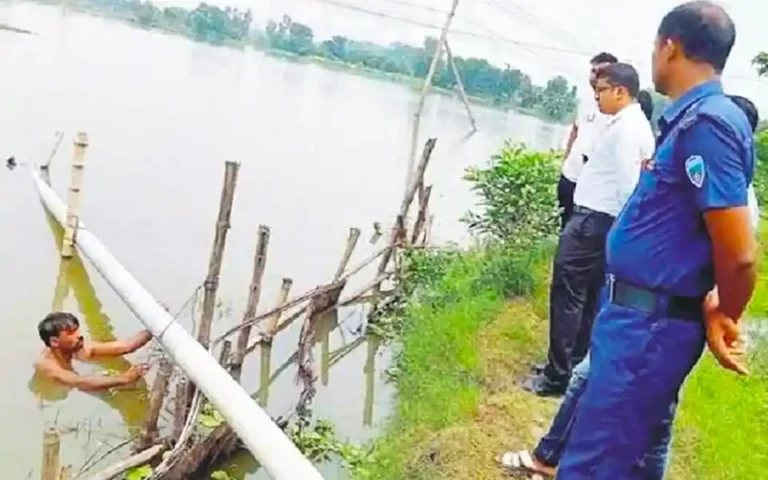 Dredger machine destroyed due to illegal soil extraction in Daudkandi, Comilla