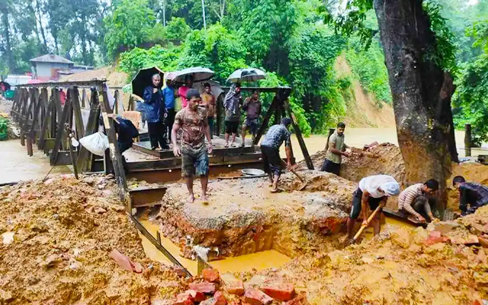 Road communication with Sajek is closed due to mountain collapse