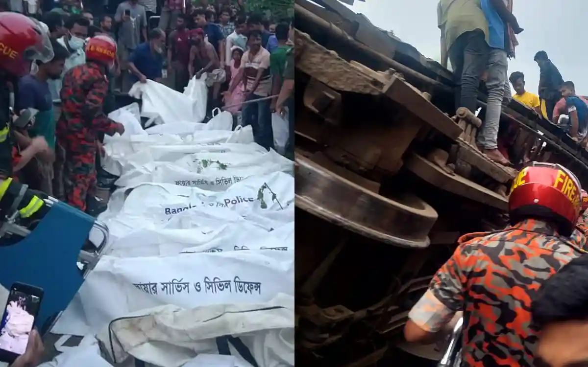 কিশোরগঞ্জের ভৈরবে ভয়াবহ ট্রেন দুর্ঘটনা, নিহত ১৫