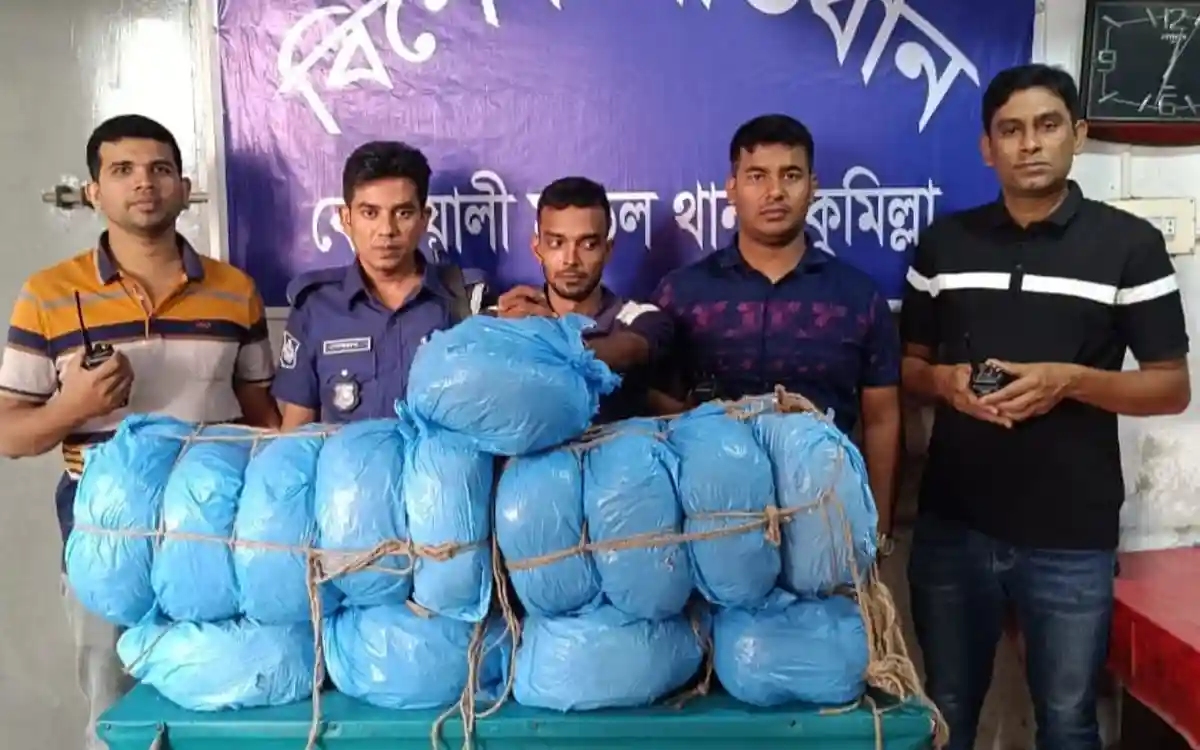 কুমিল্লায় ২৮ কেজি গাঁজা সহ মাদক ব্যবসায়ী গ্রেফতার