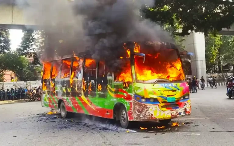 fire on bus