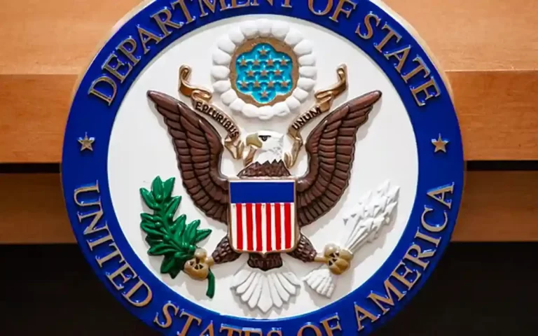 The logo of the United States Department of State