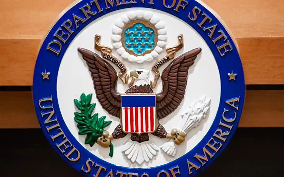 The logo of the United States Department of State