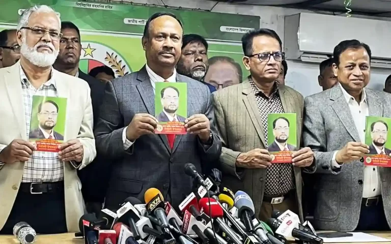 The party's general secretary Mujibul Haque Chunnu announced the manifesto at the Jatiya Party office