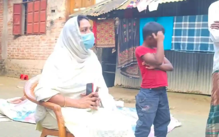 Women on hunger strike at young man's house demanding recognition of wife in Cumilla