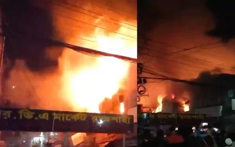 A terrible fire broke out in Rajshahis RDA market