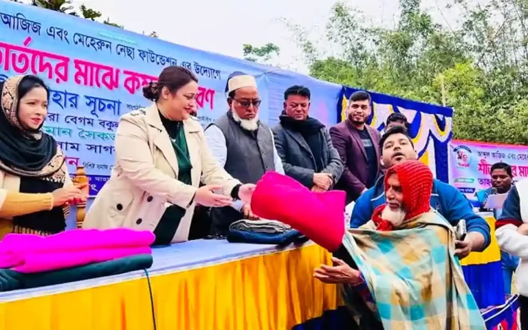 Distribution of blankets among thousands of cold victims in Cumilla