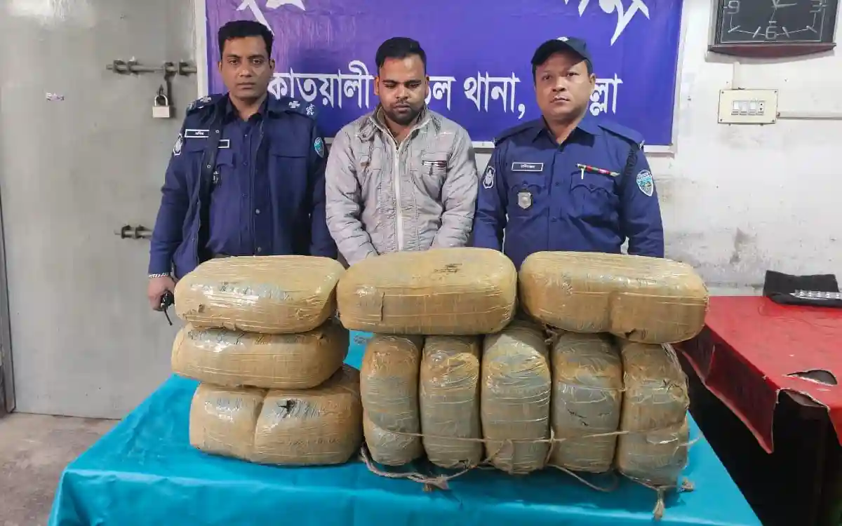 কুমিল্লায় মাদক ব্যবসায়ীকে গ্রেফতার, উদ্ধার ২০ কেজি গাঁজা