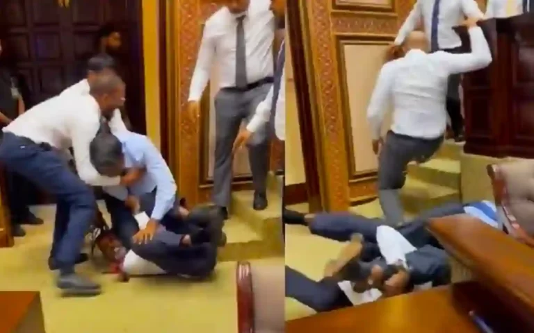 Maldives MPs fight