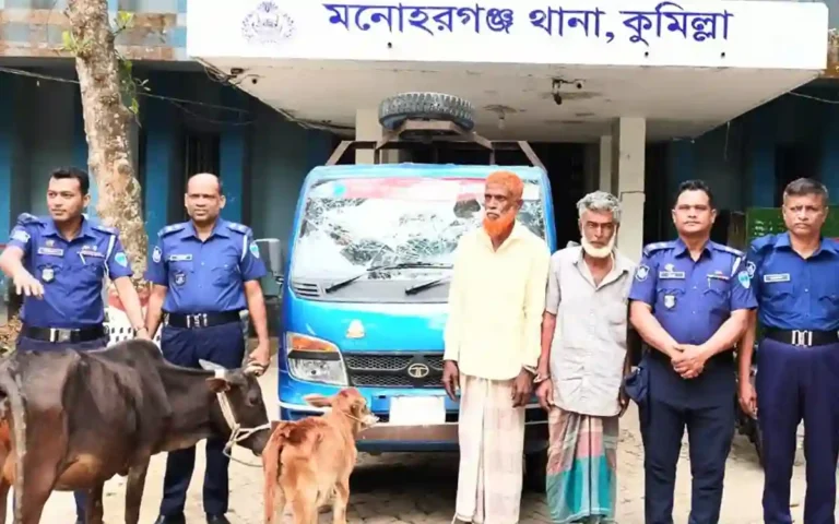 Manoharganj of Cumilla 2 arrested with stolen cow, pickup van recovered