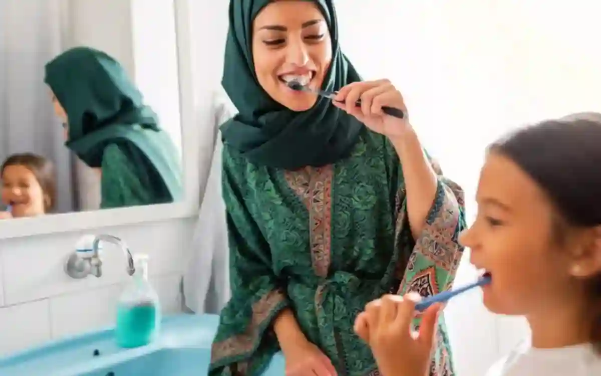 Brushing teeth