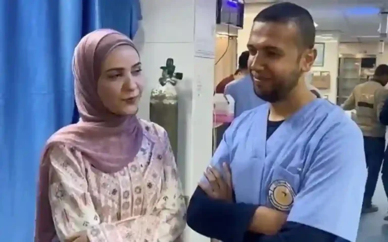 two Palestinian doctors got married in the hospital