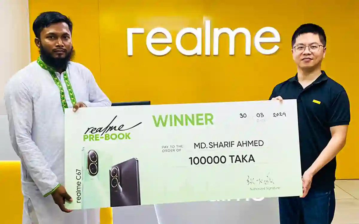 Realme customer won Tk 1 lakh prize by buying Realme C67 smartphone
