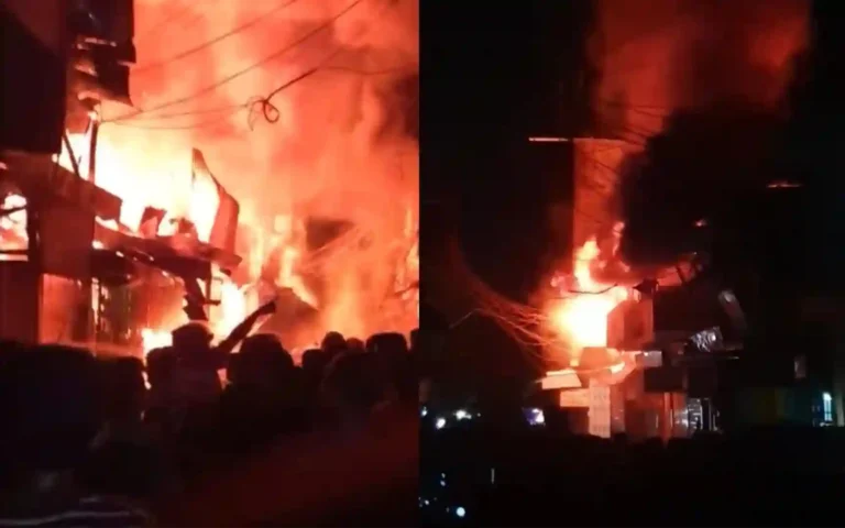 Horrible fire in Chaumuhani market, 7 units of fire service under control