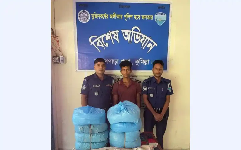 ব্রাহ্মণপাড়ায় ১৬ কেজি গাঁজাসহ মাদক ব্যবসায়ী গ্রেফতার