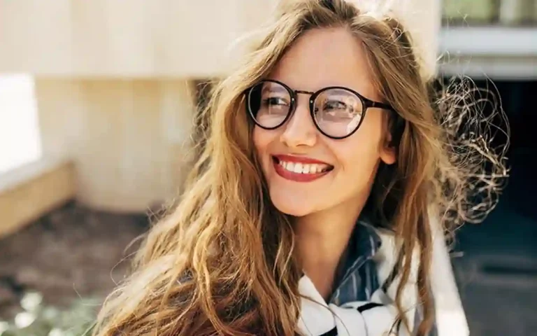Girl wearing glasses