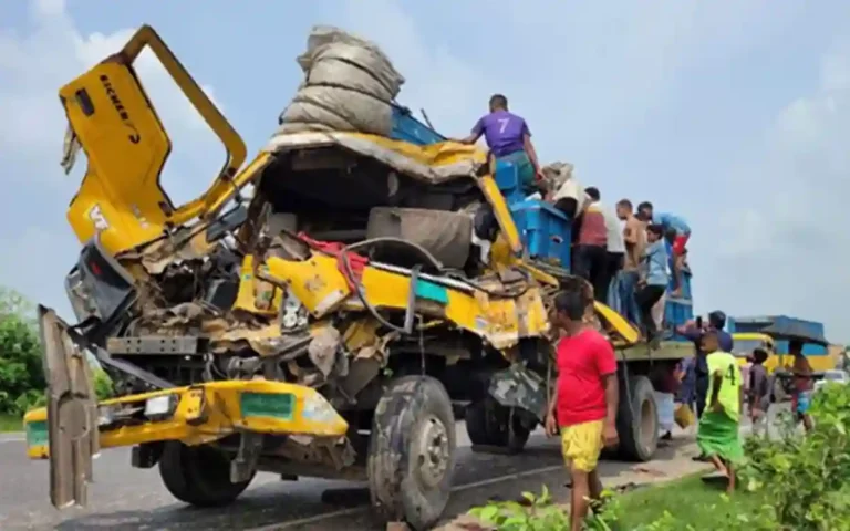 Truck rams into parked covered van in Cumilla, 2 killed