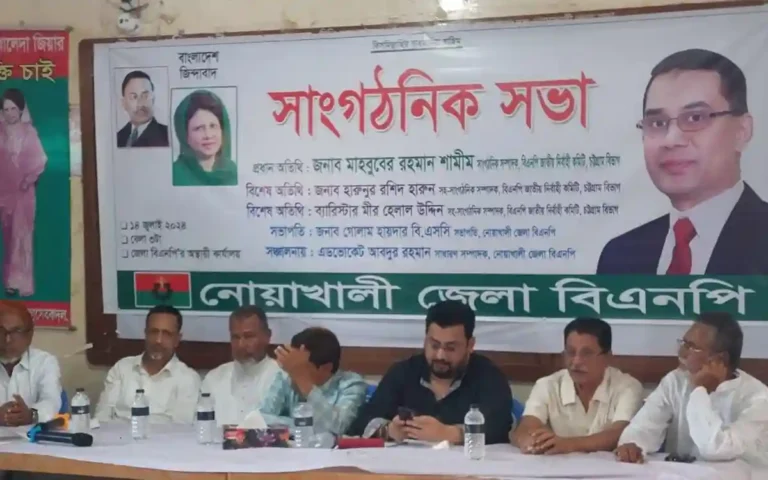 নোয়াখালীতে বিএনপির সাংগঠনিক সভা অনুষ্ঠিত