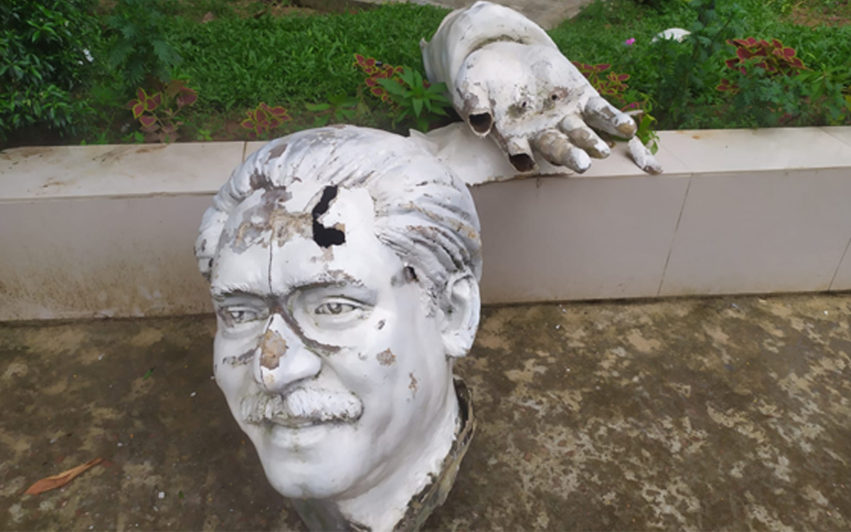 Rising Cumilla - Bangabandhu's sculpture vandalized