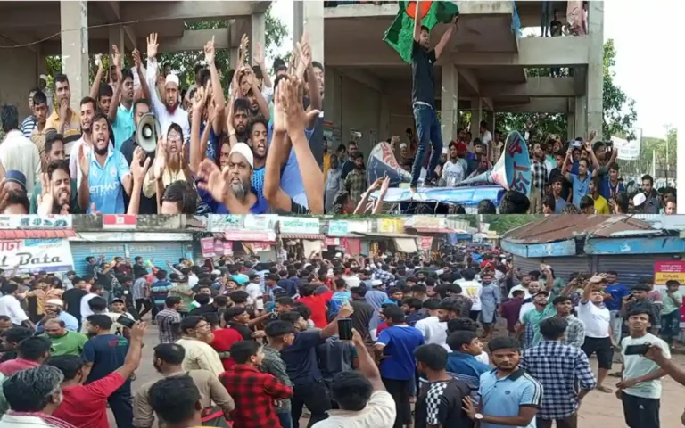 ব্রাহ্মণপাড়ায় সরকার পদত্যাগে ছাত্রজনতার বিজয় উল্লাস মিছিল ও মিষ্টি বিতরণ