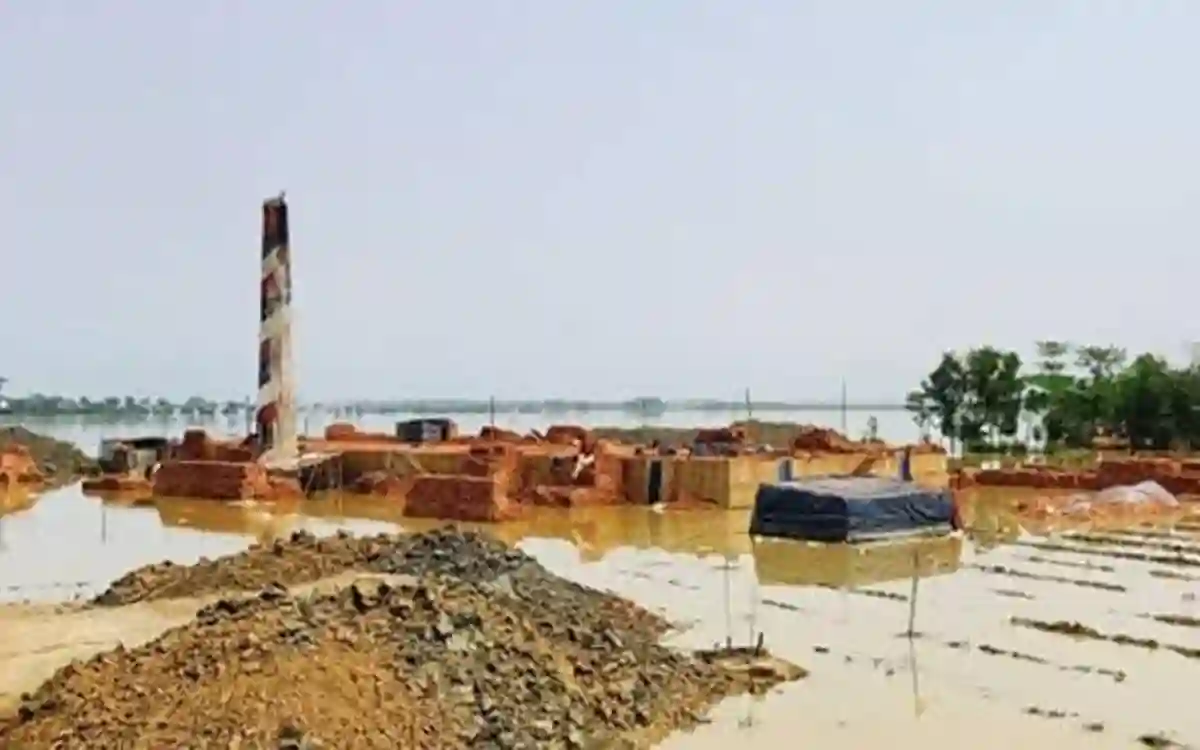 RisingCumilla.Com - Hundreds of brick kilns have suffered extensive damage due to floods in Cumilla