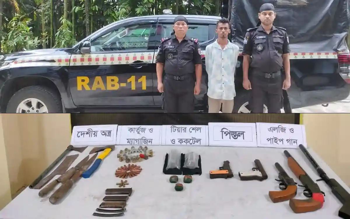 নোয়াখালীর সোনাইমুড়ীতে ৫টি আগ্নেয়াস্ত্র-গোলাবারুদসহ যুবক গ্রেপ্তার