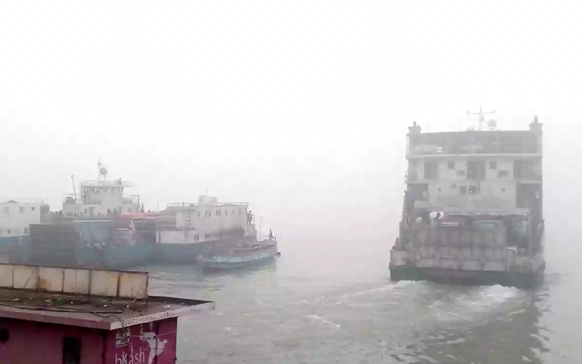 Rising Cumilla - ferry in Winter