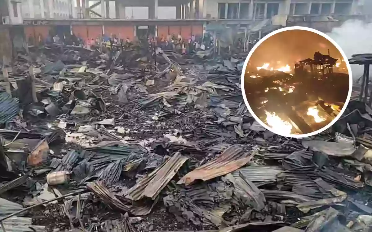 A terrible fire broke out in Comilla's Madhaiya market, half a hundred shops were burnt to ashes