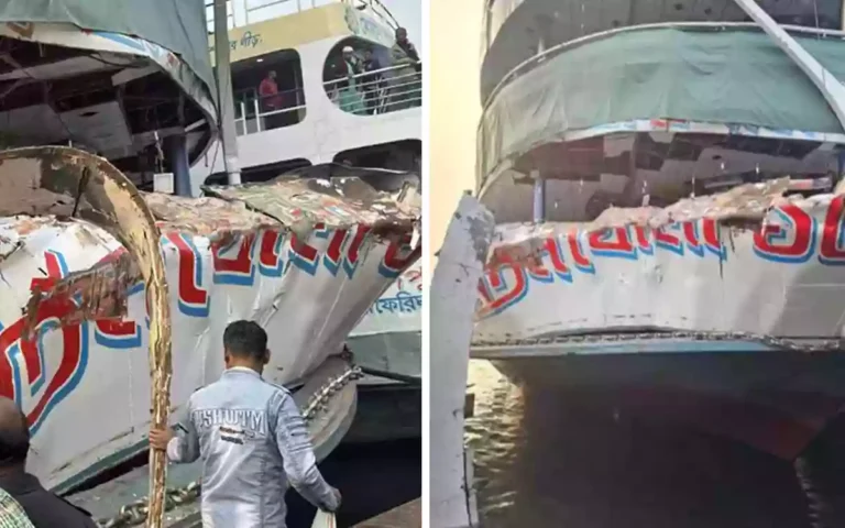 Rising Cumilla - Two launches collided in Meghna river in Chandpur in thick fog