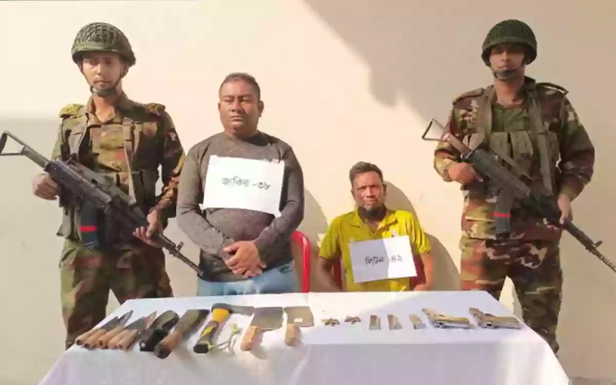 Foreign pistols used to suppress student movement in Comilla seized 2