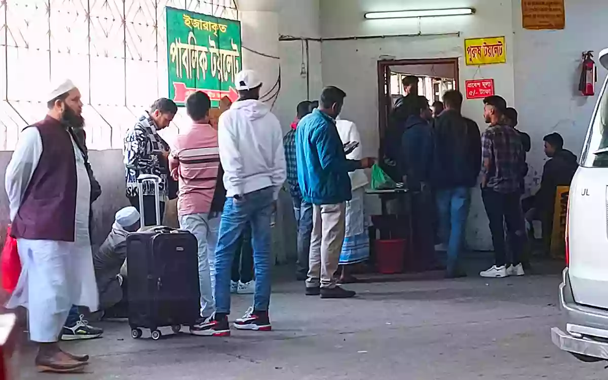 Washrooms for relatives of passengers are limited at Shahjalal International Airport