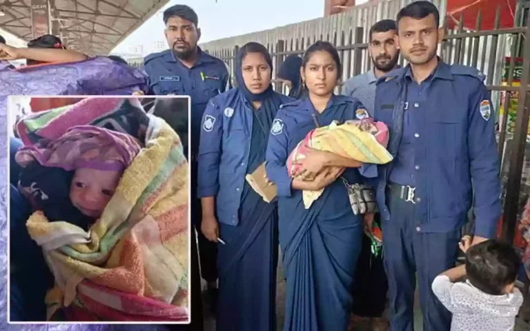 She was going to her father's house by train from Comilla, a baby girl was born at the railway station