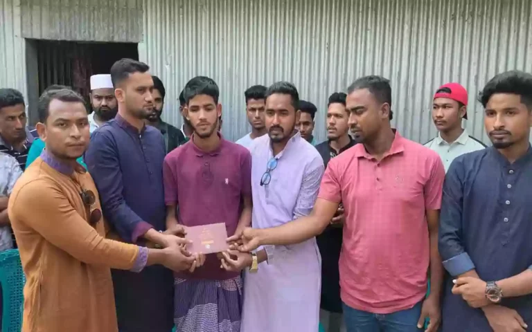 Amjad, who lost his sight, received an Eid gift from Tareq Zia in Noakhali