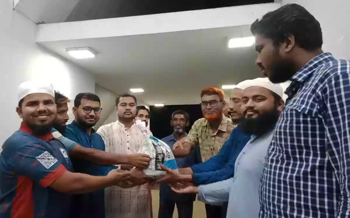 Distribution of Eid materials by the initiative of Comilla University branch student organization