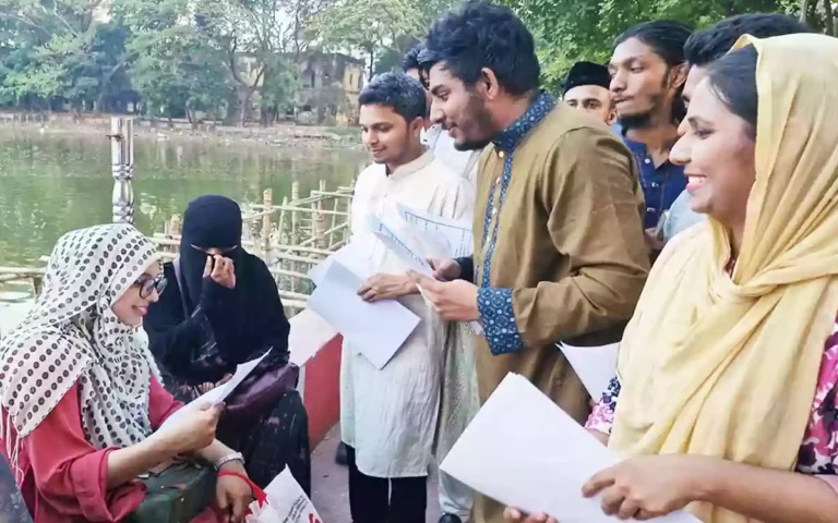 NCP leaders and activists distributed leaflets in Comilla city