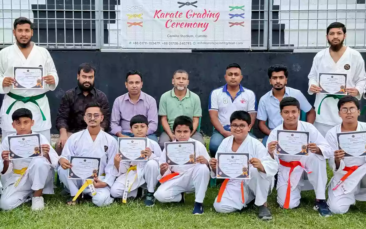 Rising Cumilla - Belts and certificates distributed among those who have mastered self-defense skills in Cumilla