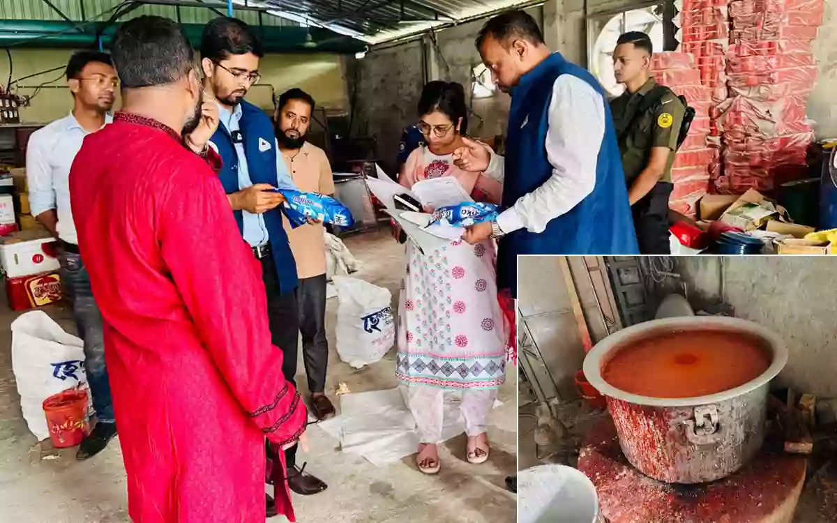 Rising Cumilla - Harmful dyes used in sauce production in Chauddagram, factory not spared
