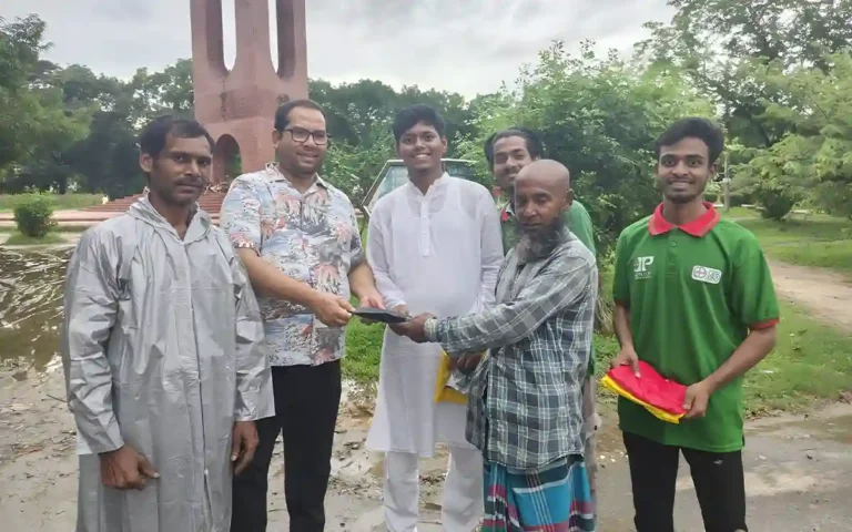 Rising Cumilla -Warm gift from Red Green Development Association for rickshaw drivers on rainy days