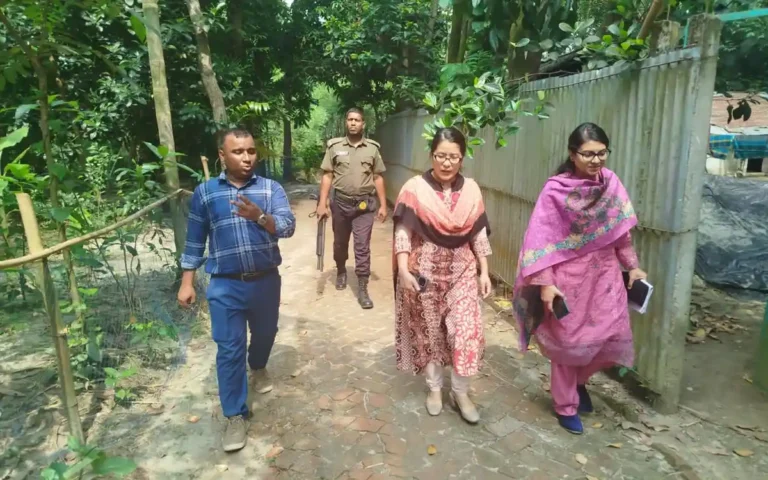 লালমাইয়ের উত্তর দৌলতপুরে প্রস্তাবিত সড়ক পরিদর্শনে এলজিইডি টিম