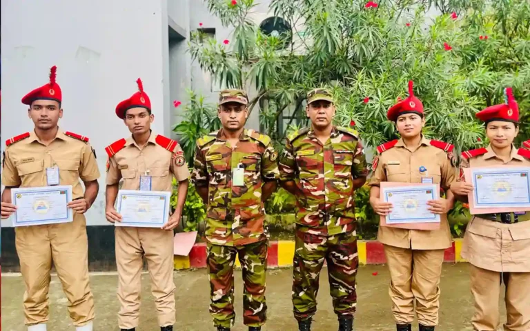 Rising Cumilla -Five cadets of Comilla University's BNCC receive band training and certificates