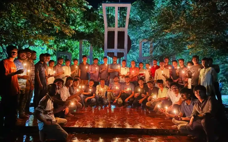 Rising Cumilla -Chhatra Dal candlelight vigil at Barisal University in memory of July martyrs