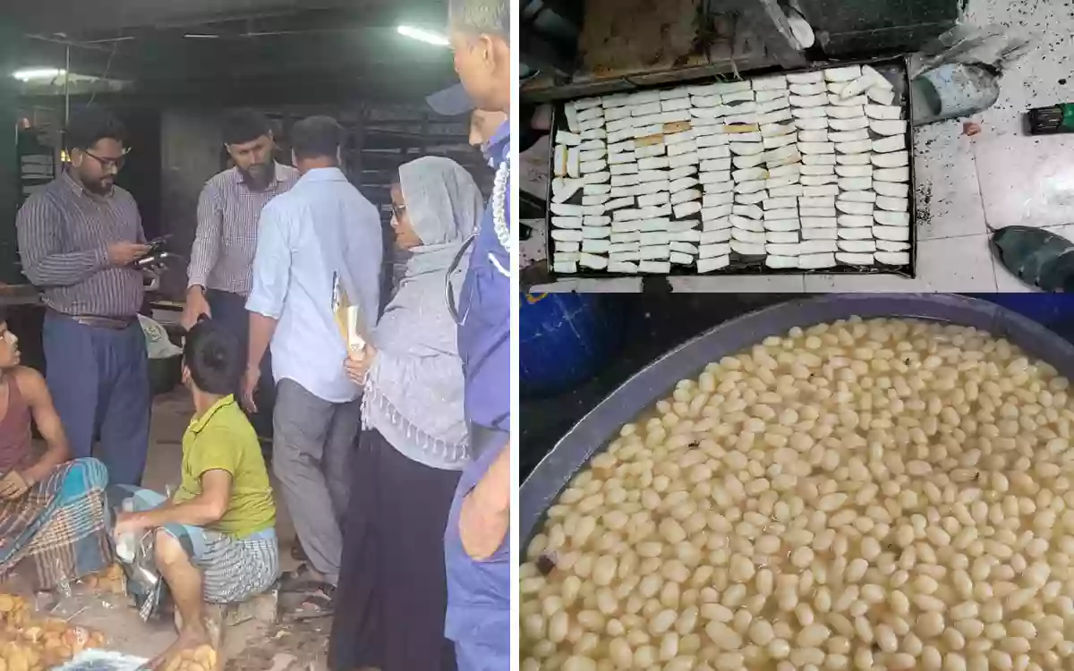 Food was being prepared in an unhygienic environment at a bakery in Comilla, fined Tk 60,000