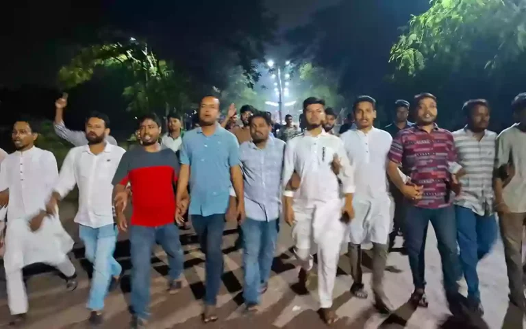 'Joy Bangla' written on the walls of Begum Rokeya University