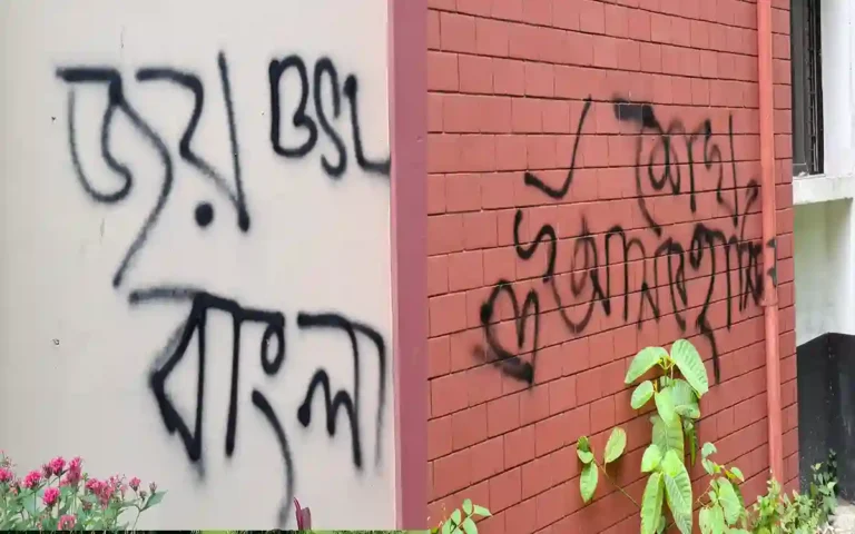 Rising Cumilla -'Joy Bangla' written on wall of Berobi, investigation committee formed